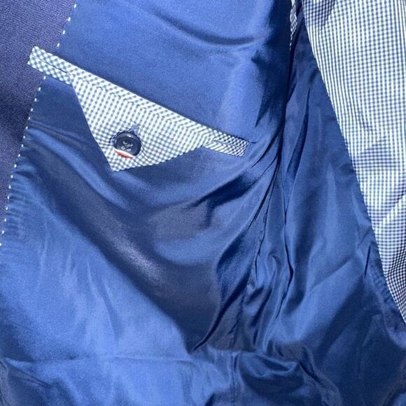 Tommy Hilfiger Men's Navy Blue Modern Fit Long-Sleeve Suit Jacket Size 48L NWT - Picture 7 of 10